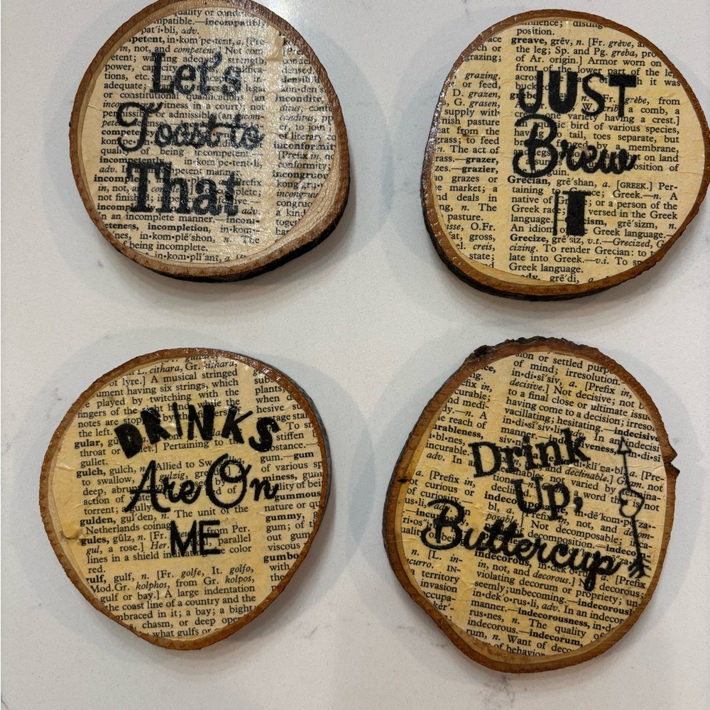 4 Cute Wood Coasters